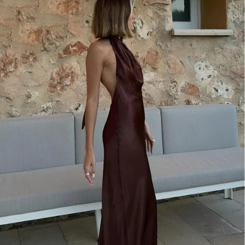 Vestido Acetinado Longo Ágata