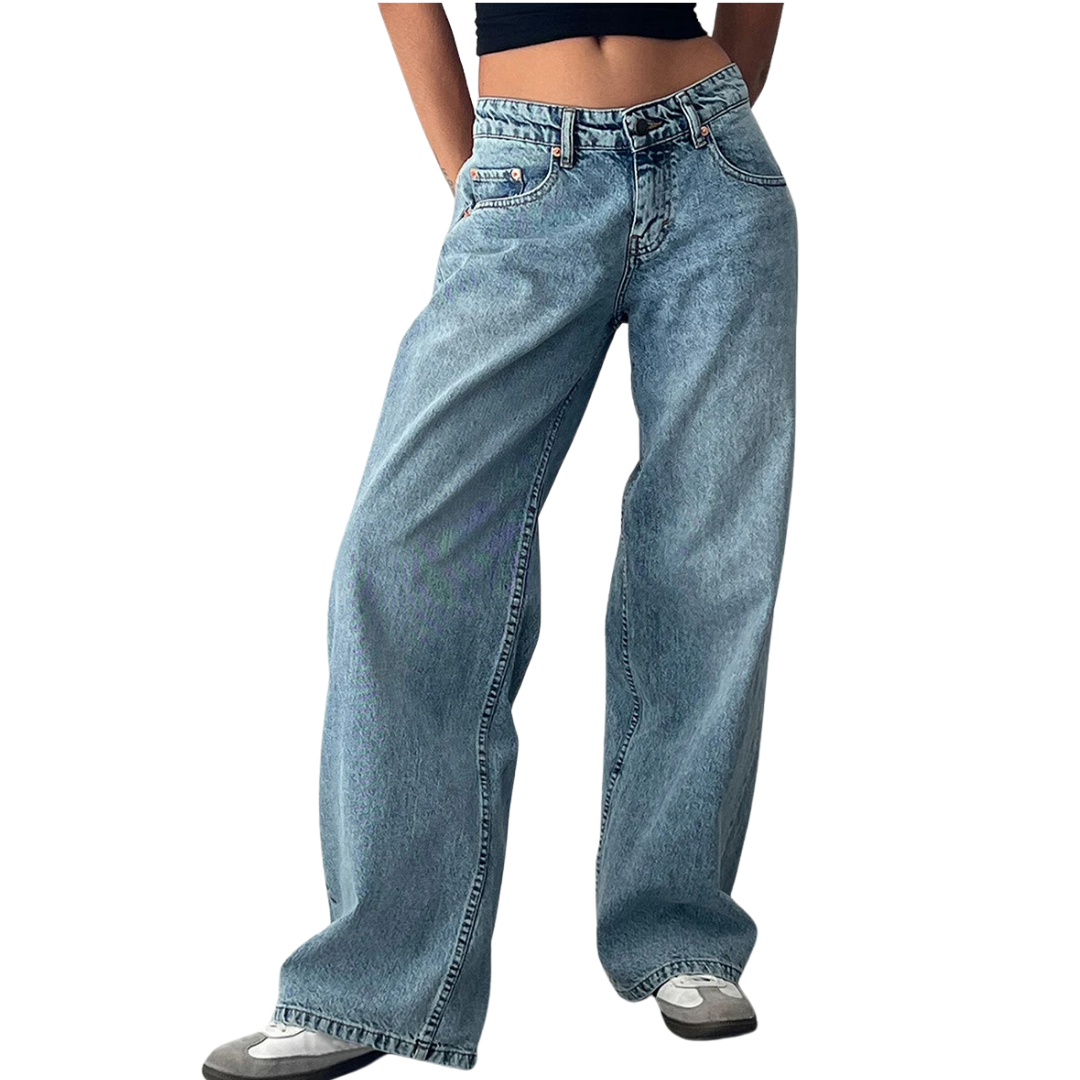 Calça Jeans de perna larga